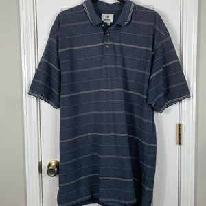 Outdoor World Golf Apparel grey short sleeved golf polo size XL striped